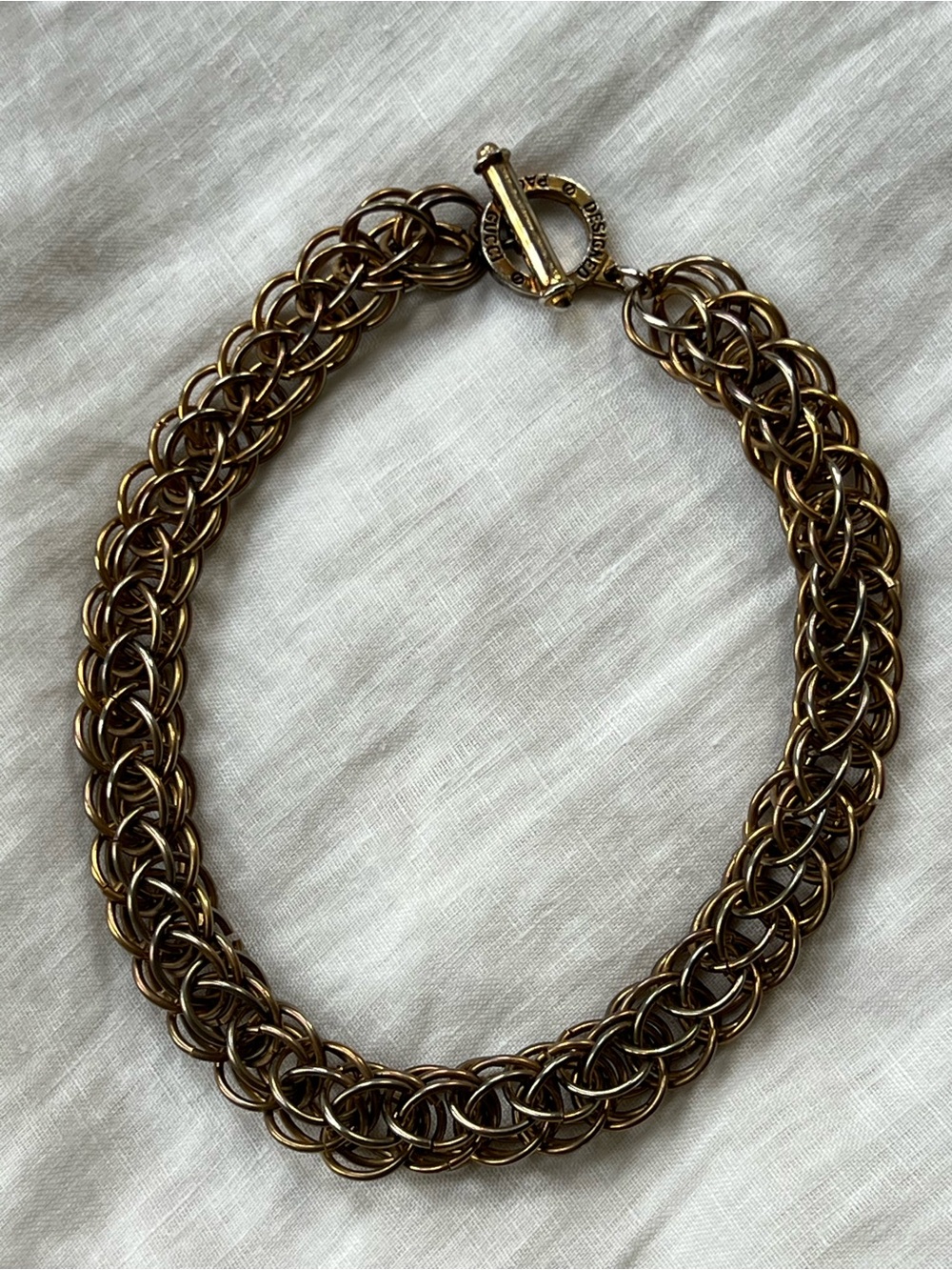 Vintage Paolo Gucci Gold-Tone Braided Choker Necklace